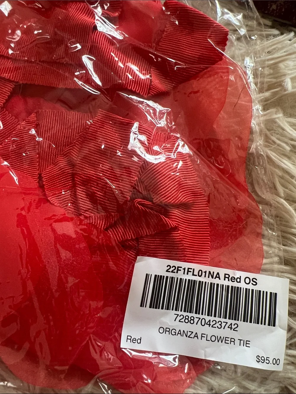 Cynthia Rowley Red Floral Chiffon Neck Wrap